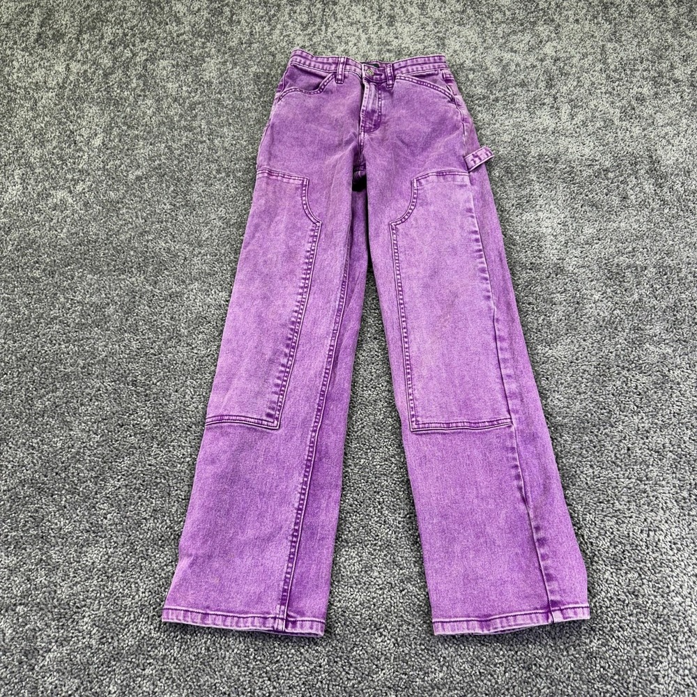 Wild Fable Jeans Juniors 0 Purple Super High Rise Straight Denim